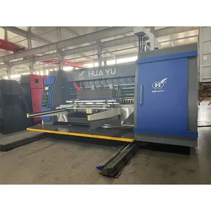 Huayu Serie Hoge Snelheid 2 Kleuren Flexo Drukmachine Stansen Snij Sleuf Machine Met Stapelen Voor Inkt Afdrukken