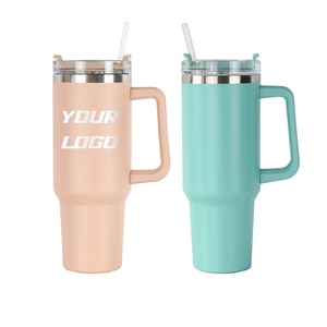 Travel Car Custom 40oz Double-layer Stainless Steel Custom Color Lid Thermos Cup with Handle and Lid Leak-Proof BPA Free - Product Image 4