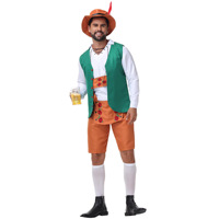 Ensemble de costumes allemands pour hommes pour l'Oktoberfest, Halloween, le carnaval, le cosplay, la scène, le service de bière, ODM