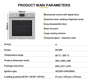 Built-In Single Recessed Oven with Big Power Source CB Certified Supplier in China - Product Image 2