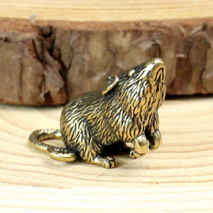 Juego de Doce Figuras de Animales del Zodiaco en Latón - Rata, Buey, Tigre, Conejo, Dragón, Serpiente, Caballo, Cabra, Mono, Gallo, Perro, Cerdo - Product Image 6