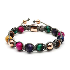 Pulsera de Cuentas de Metal con Piedras Preciosas de 8mm, Unisex, Premium, al por Mayor, Brazalete de Moda Hecho a Mano con Piedras de la Suerte, Joyería con Dijes de Moda, <span class=keywords><strong>VIYA</strong></span> - Product Image 3
