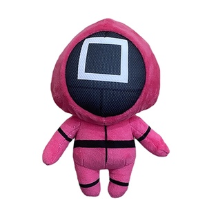 Peluche Uomo Mascherato con Cappuccio Rosso - Bambola Morbida Imbottita, Personaggio da Collezione Ispirato a <span class=keywords><strong>Squid</strong></span> <span class=keywords><strong>Game</strong></span> - Product Image 1