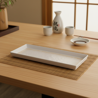 Assiette plate rectangulaire en mélamine de 11,4 pouces pour sushis, nouvelle impression, prix d'usine