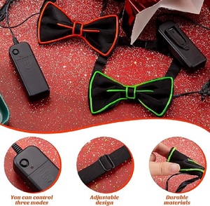 Pajarita LED Luminosa para Hombres y Niños, Accesorios de Neón que Brillan en la Oscuridad, Divertida y Ajustable para Fiestas de <span class=keywords><strong>Halloween</strong></span> - Product Image 3