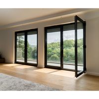 Porte d'entrée double battante en alliage d'aluminium au design moderne avec verre insonorisé pour villas