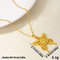 Collier pendentif papillon ajouré en acier inoxydable 304 doré, bijou féerique baroque en filigrane ajouré complexe avec chaîne