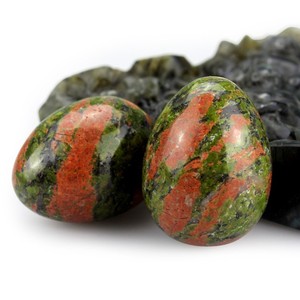 En gros toutes sortes de oeuf de pierre, 49x38mm en cristal de jade en pierre semi-précieuse boule d'oeuf décoration - Product Image 1