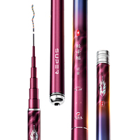 Canne à pêche en fibre de carbone 6H 9m 10m 11m 12m - Multi-sections, action lourde pour la pêche en eau douce et salée, poisson-chat, perche, truite