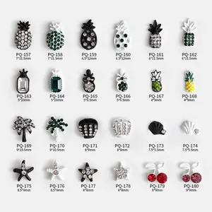 New Summer Fruit Series Nail Charms Pineapple Cherry Starfish Metal Jewelry Accessories For Nail Art Decoration