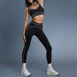 Ensemble de <span class=keywords><strong>yoga</strong></span> AL0, soutien-gorge de sport pour femme haute résistance et antichoc, col en U profond, dos en U, couleur chair, doux pour la peau, ensemble de <span class=keywords><strong>yoga</strong></span> AL - Product Image 2