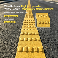 Revêtement thermoplastique jaune convexe haute résistance à la compression pour marquage routier, pour lignes de circulation opposées sans traversée