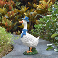 Ornements de jardin en résine à énergie solaire en forme de couple de canards pour pelouses extérieures, cours, jardins, aménagements paysagers, sculptures, décoration intérieure