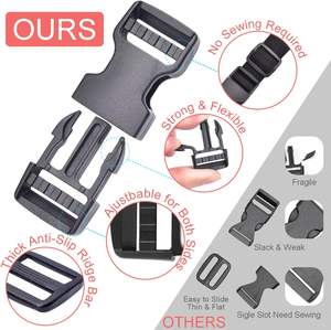 Hebilla <span class=keywords><strong>de</strong></span> Liberación Rápida para Casco, Hebilla <span class=keywords><strong>de</strong></span> Plástico, Correa <span class=keywords><strong>de</strong></span> Cuero Ajustable Personalizada para Hombro, Hebilla para Correa <span class=keywords><strong>de</strong></span> Bolso <span class=keywords><strong>de</strong></span> <span class=keywords><strong>Mujer</strong></span> - Product Image 3