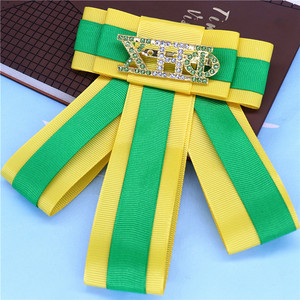 Noeuds papillon jaune vert tendance, cravate, ruban, épingles à cravate, broche grecque pour les tenues des invités, lettre ETA CHI PHI - Product Image 3