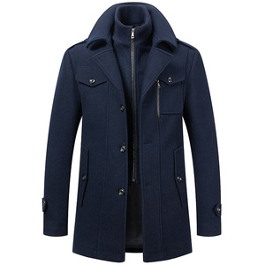 Chaqueta <span class=keywords><strong>de</strong></span> <span class=keywords><strong>Lana</strong></span> Tweed para <span class=keywords><strong>Hombre</strong></span>, Otoño-Invierno, Doble Cuello, Resistente al Frío, Gruesa y Larga, Estilo Ejecutivo - Product Image 5