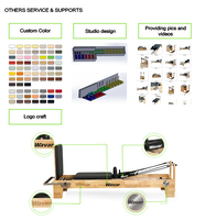 Machine de Pilates Reformer en Bois Massif Professionnelle pour la Renforcement Musculaire, Idéale pour la Maison, la Salle de Sport et l'Entraînement de Flexibilité