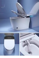 WC intelligent de luxe avec bidet intégré, lumière d'ambiance, siège chauffant, eau chaude instantanée, auto-nettoyant, à poser au sol, télécommande pour la maison