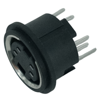 Connecteur Circulaire MDC Série MDC-4pin HX Factory Direct, Prise Mini DIN Femelle 4 Cœurs Verticale DIP, Terminal S