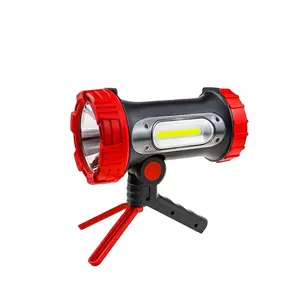 Red Side COB Can Stand Work Light 4*18650 Battery Shell Discharge 12 Hourly Worker Working Lamp