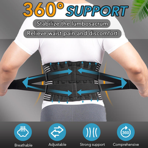 Ceinture de soutien lombaire pour soulagement immédiat des douleurs dorsales avec plaques de soutien en acier - Product Image 1