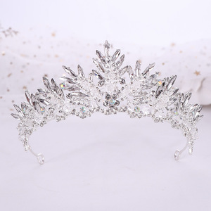 Tiaras y coronas de boda de cristal negro Retro Vintage para mujer, accesorios de boda, corona real para baile de graduación - Product Image 6