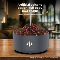 Nouvelle machine d'aromathérapie à flamme simulée, diffuseur de parfum automatique silencieux USB créatif en forme de volcan pour chambre à coucher, 0,5 L, coloré