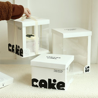 Boîtes à gâteaux carrées transparentes de 6 à 12 pouces, emballage alimentaire simple/double/triple couche pour gâteaux d'anniversaire
