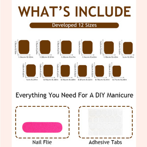 Amovible Solide Couleur <span class=keywords><strong>Ongles</strong></span> Autocollants Court <span class=keywords><strong>Faux</strong></span> <span class=keywords><strong>Ongles</strong></span> 24pcs Doigt INS Style En Gros Nail Art - Product Image 4