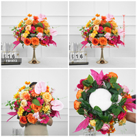 Fournisseur de fleurs de mariage DKB, boule de fleurs artificielles rose et verte de 65 cm, centre de table pour la décoration de mariage, décoration de la maison