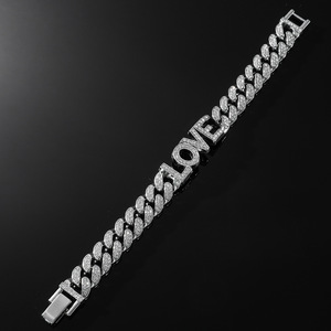 Hot Selling Cool Popular Simple Design Alloy Letter Chain <b>Bracelet</b> Hiphop Style Unisex <b>Bracelet</b> Trendy Jewelry Wholesale - Product Image 3