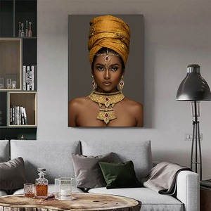 Afrikanische schwarze Frau Mode Kunst Poster und Drucke National Style Frauen Leinwand Gemälde Bilder - Product Image 2