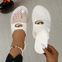 Sandal Selop Wanita Model Mule, Ringan, Berbahan Mesh, Berlubang, Ujung Tertutup, Cocok untuk Musim Panas dan Aktivitas Luar Ruangan