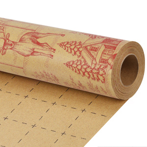 Hot Design Thickened Matte Craft <b>Paper</b> Vintage Bronzing Elk & Tree Pattern Christmas Gift Packing <b>Paper</b> Roll - Product Image 4