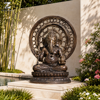 Statue de Ganesha en Bronze Taille Réelle, Artisanat Métallique Fait Main, Figurine Religieuse Personnalisée, Décoration Extérieure pour Temple et Jardin, Vente Directe Usine
