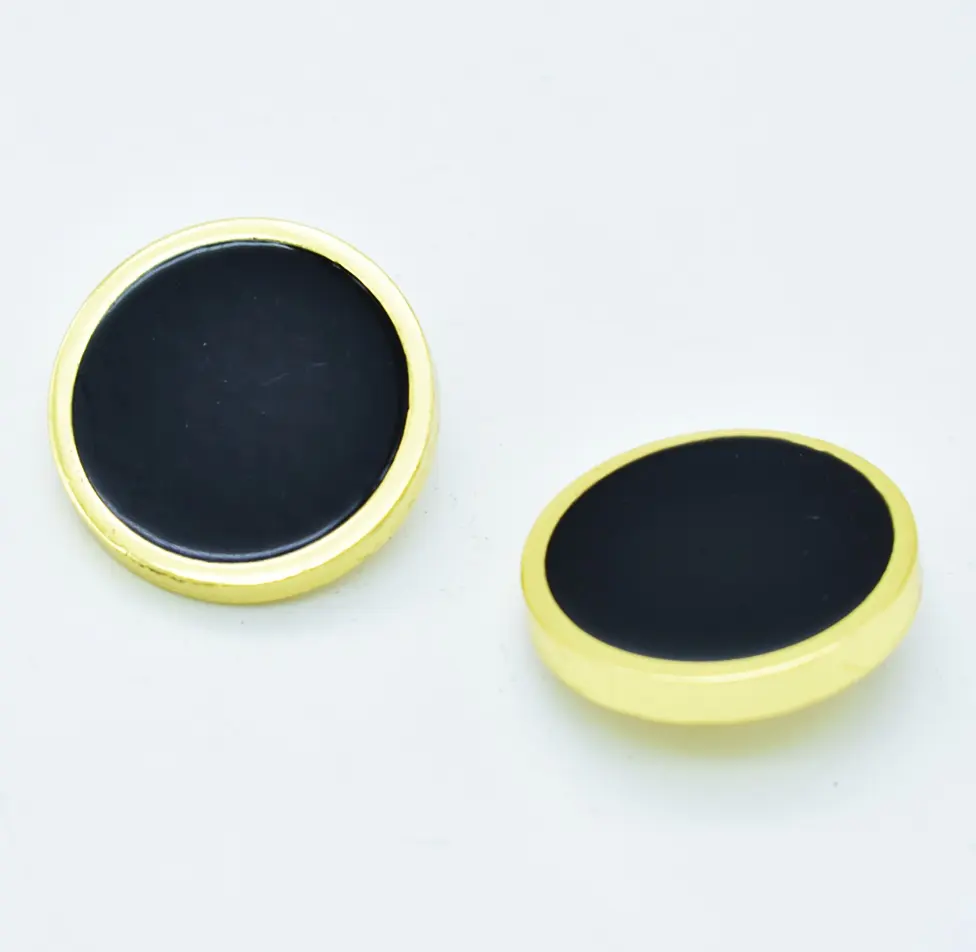 Wholesale Luxury Modern Black Gold 25mm Metal Round Button For Furniture