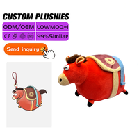 Peluche Mascotte Personnalisée, Jouet en Peluche, Âne Rouge, Design Cheval Mignon, Remplissage Coton PP, Peluche Super Douce, Cadeau pour Enfants