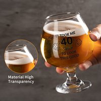 Vaso de Cerveza de 17 oz para 40 Cumpleaños con Juego de Posavasos de Bambú, Vaso Personalizado con Grabado Divertido de 40 Años, Regalo para Hombres y Mujeres