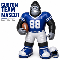 Mascotte gonflable de gorille joueur de rugby pour la publicité extérieure, idéale pour la décoration lors d'événements sportifs