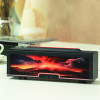 Diffuseur d'huiles essentielles ultrasonique rectangulaire TST-1610 avec effet de flamme LED et brume