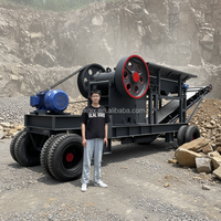 Concasseur à mâchoires mobile robuste PE500x750 pour la fabrication sur mesure, concasseur à mâchoires pour le concassage de minerai de fer, concasseur à mâchoires pour le concassage de calcaire