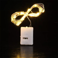 Guirlande lumineuse à piles 1m 10 LED mini-lumières étanches fil argenté effet luciole étoilée DIY pour remise de diplôme Ramadan