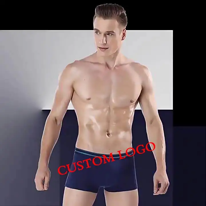 Atacado personalizado impresso mens underwear algodão spot poliéster sem costura boxer cuecas