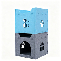 Lit pour chat transfrontalier à deux niveaux, design niche d'arbre, lit pour chaton, maison-caverne multi-niveaux pour chat, tissu brocart écologique