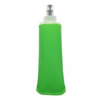 Bouteille d'eau pliable 350 ml avec logo personnalisé, en TPU écologique, réutilisable, avec bouchon articulé et couvercle, idéale pour la course à pied et la randonnée