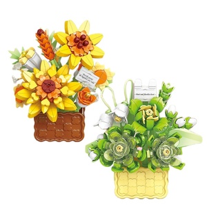 Bloques de Construcción de Plástico ABS, Cesta de Flores, Planta Suculenta en Maceta, Rosa, Flor Eterna, Juguete de Decoración, Ladrillos de Construcción - Product Image 5
