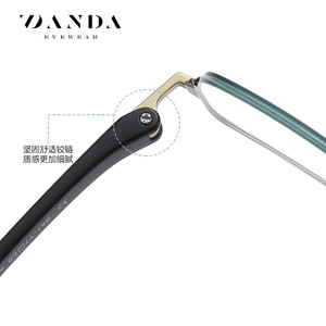 Danda Eyewear Gafas ópticas rectangulares de titanio con montura completa para hombre, color negro, ST6212, lentes transparentes, montura mediana - Product Image 5