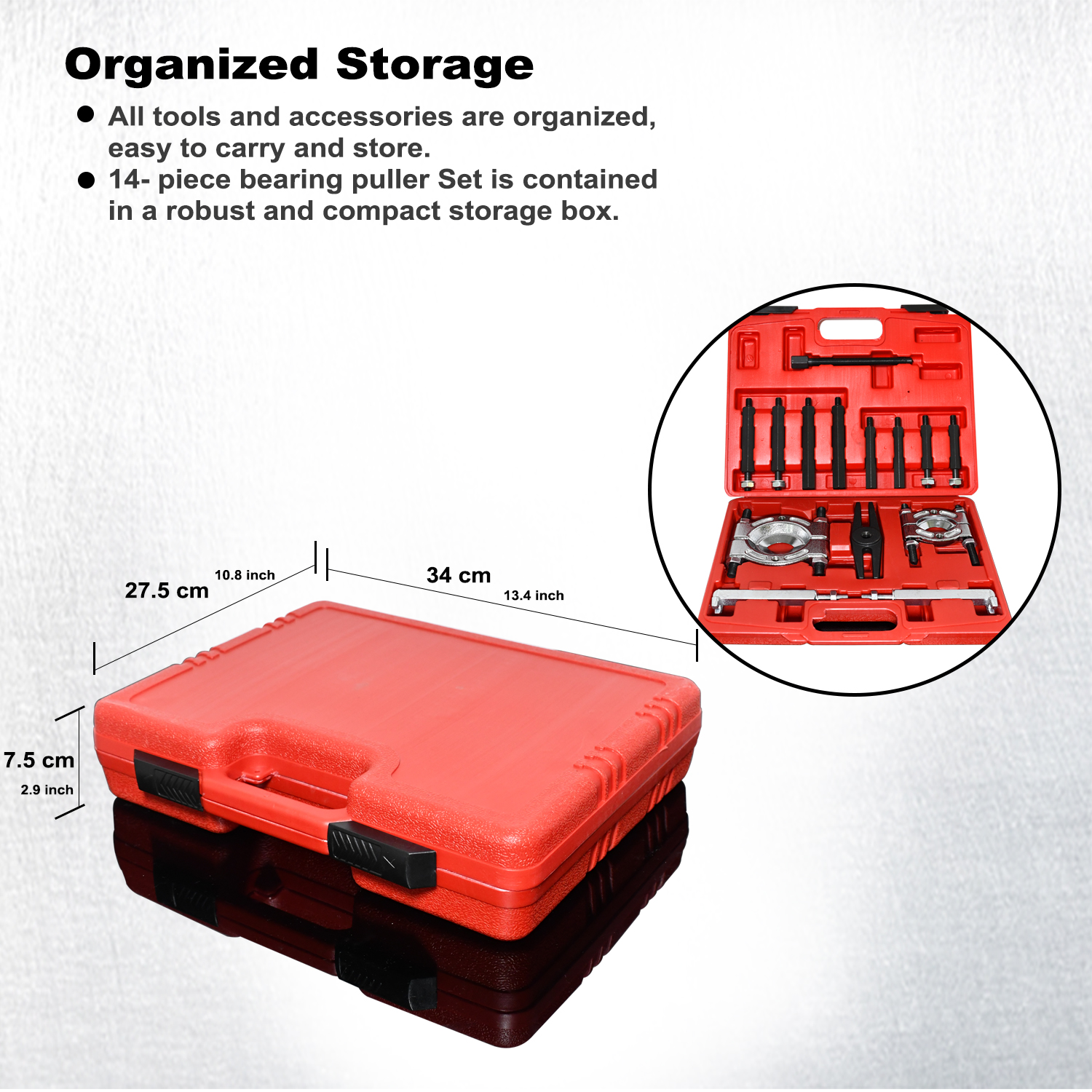 Orion Motor Tech 14 Piece Bearing Puller Set, 5 Ton Bearing Separator - View #13