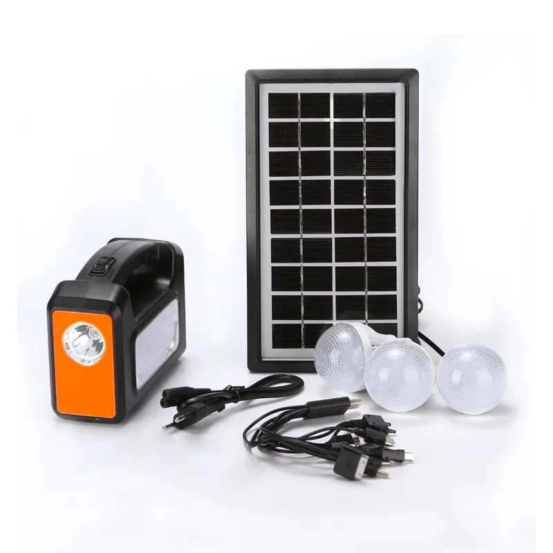 Sistema de iluminação de bateria, gerador solar, kit para acampamento ao ar livre, furricane, pesca, tomada de energia, fonte de alimentação de emergência doméstica