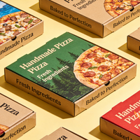 Boîte à pizza en kraft compostable personnalisée, imprimée, biodégradable, résistante à l'huile, écologique, pour la vente en gros